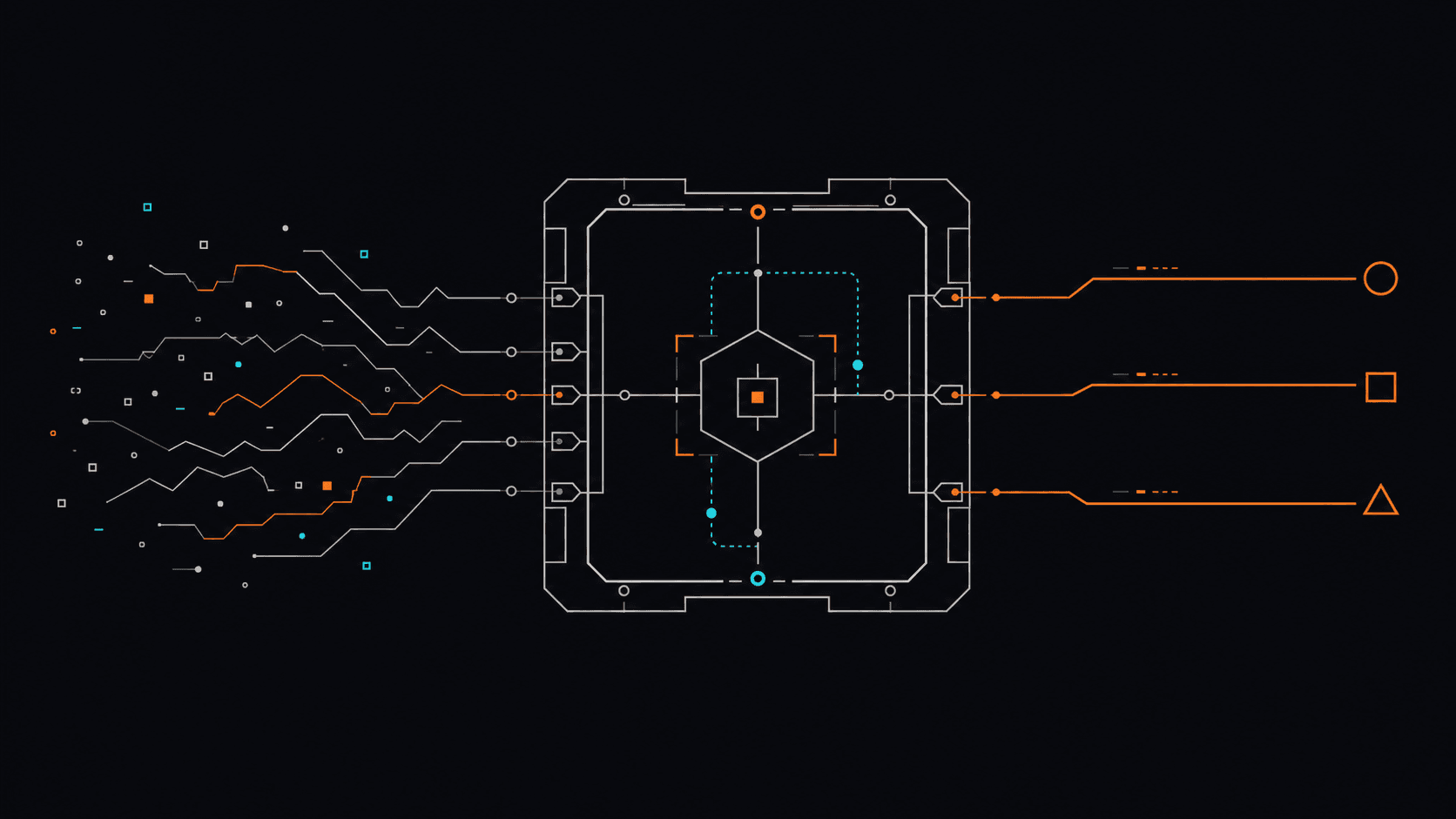 AI harness architecture: irregular inputs shaped into controlled outputs